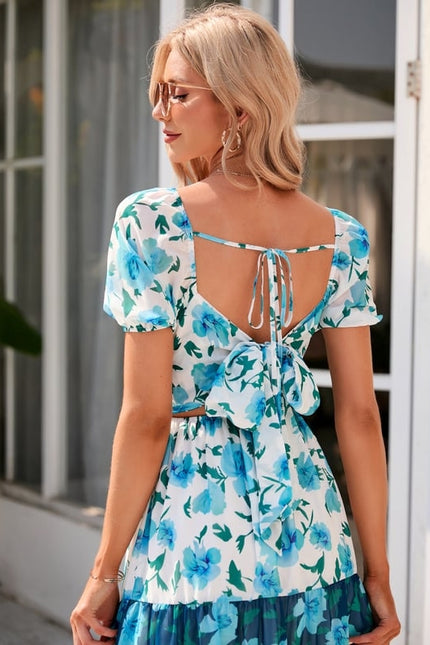 Robe Midi Fleurie Aquatique - gallery 6