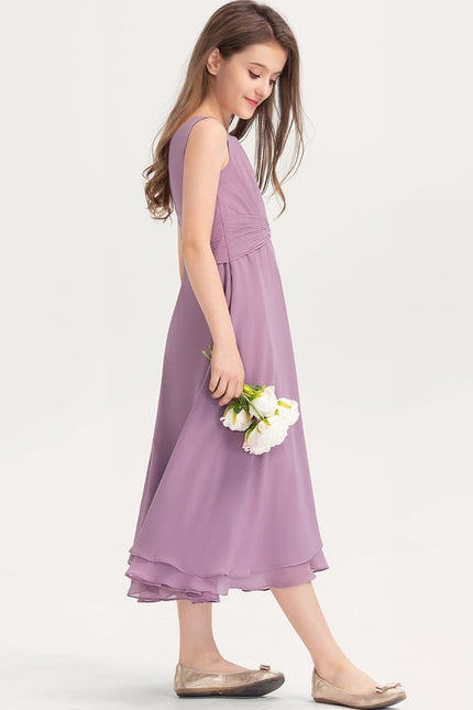 Robe Midi Lilas Élégante - gallery 1