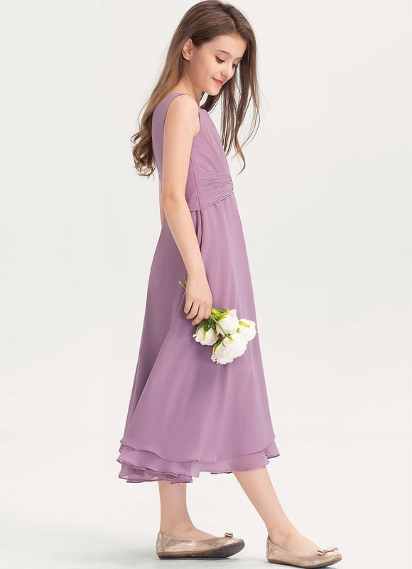 Robe Midi Lilas Élégante - gallery 1