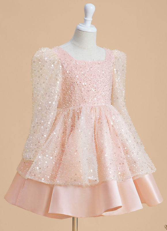 Robe Midi Pailletée Rose - gallery 1