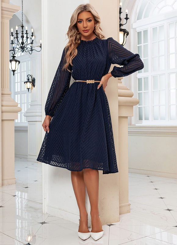 Robe Midi Chiffon Marine - gallery 3