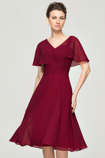 Robe Midi Rouge Élégant Vaporeux