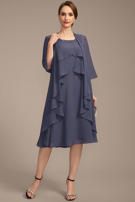 Robe Midi Mousseline Drapée - gallery 1