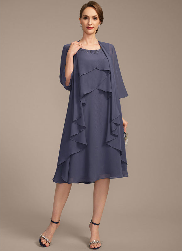 Robe Midi Mousseline Drapée - gallery 1