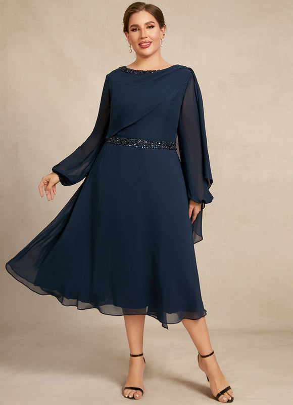 Robe Midi Mousseline Sophistiquée - gallery 7