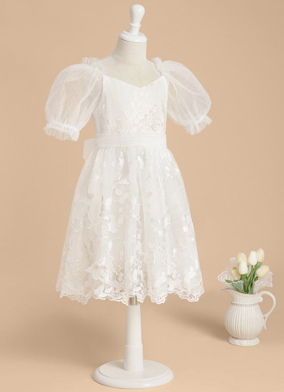 Robe Midi Enfant Dentelle Blanche - gallery 8