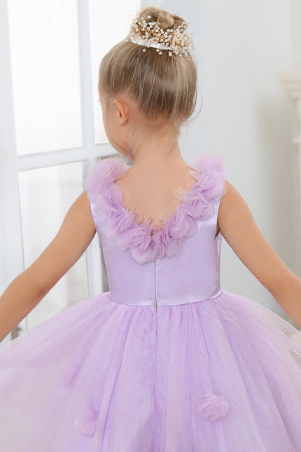 Robe Midi Lilas Tulle Fleurs - gallery 5