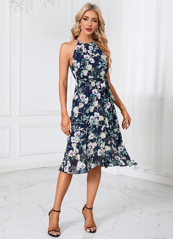 Robe Midi À Volants Florale