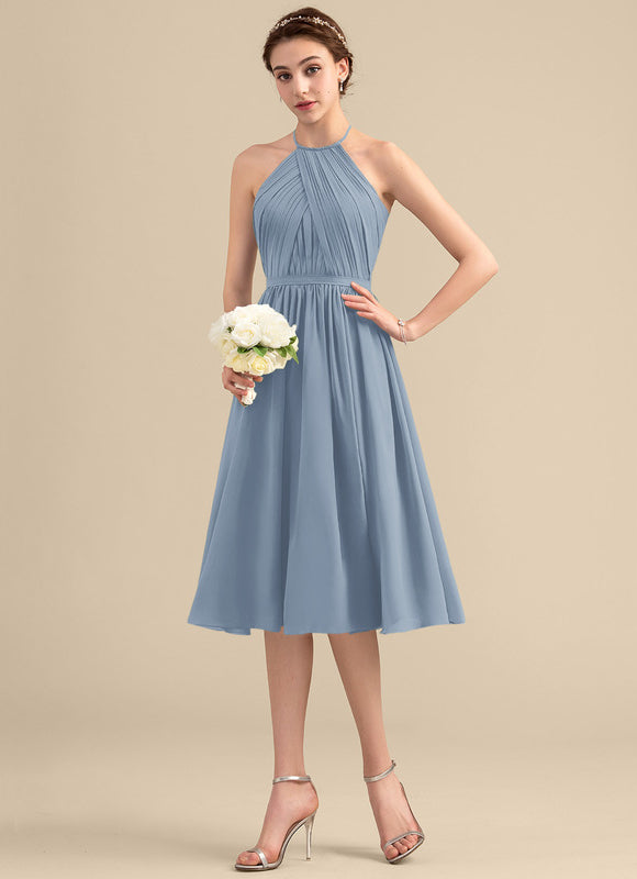 Robe Midi Mousseline Bleu - gallery 3