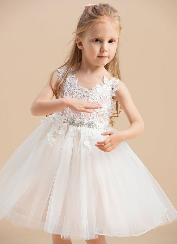 Robe Midi Enfant Dentelle Blanche - gallery 5