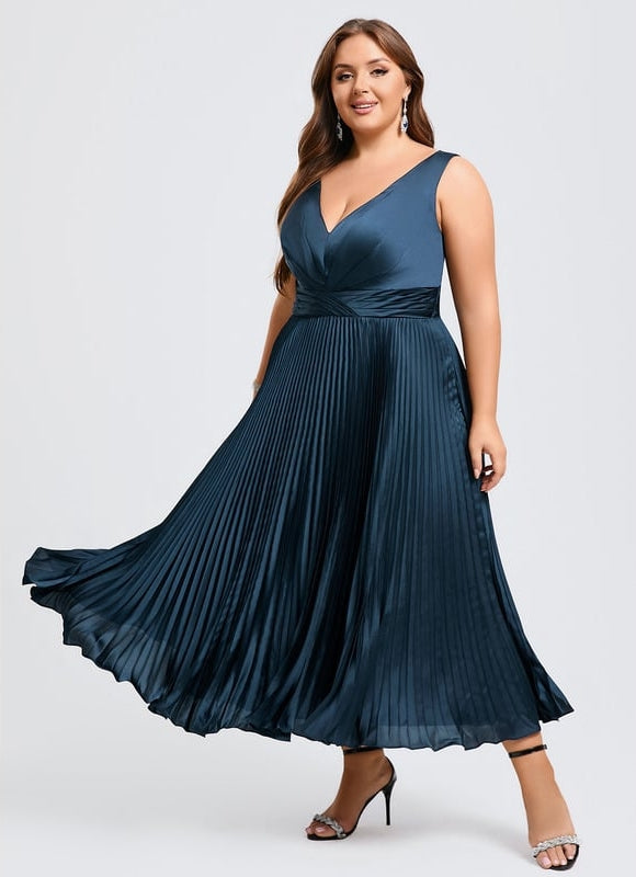 Robe Midi Satinée Plissée - gallery 8