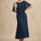 Robe Midi Élégance Azurée