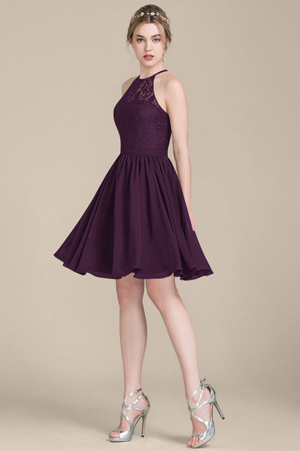 Robe Midi Dentelle Aubergine - gallery 3