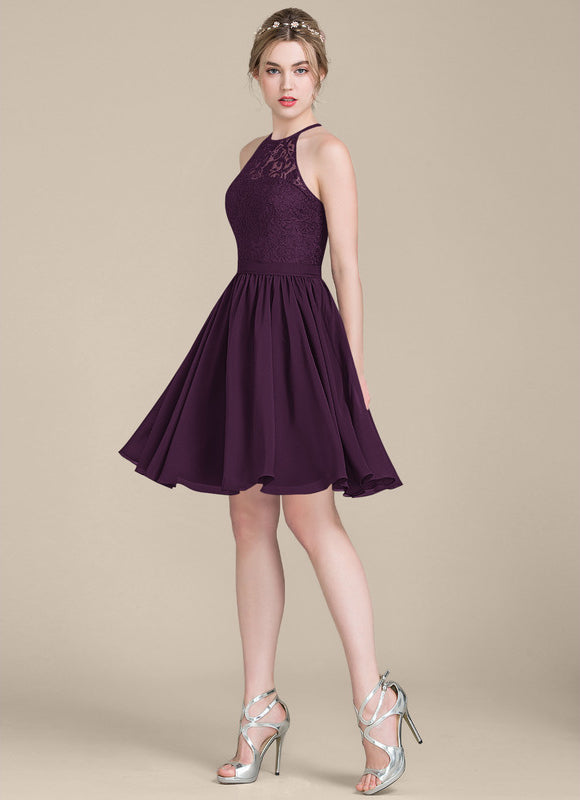 Robe Midi Dentelle Aubergine - gallery 3