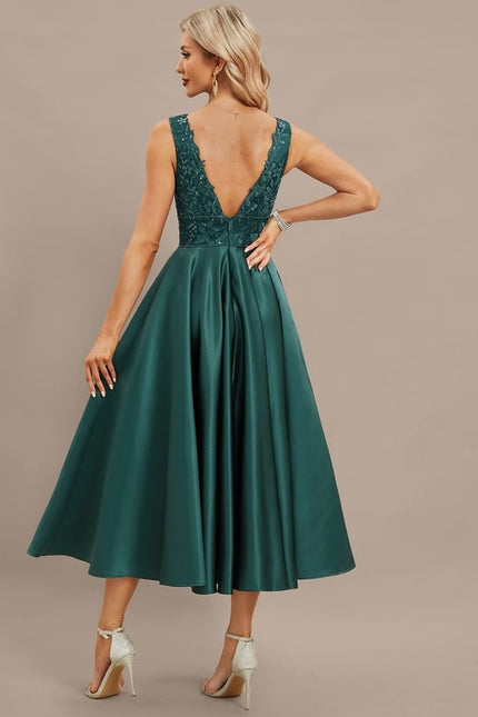 Robe Midi Émeraude Élégante - gallery 6