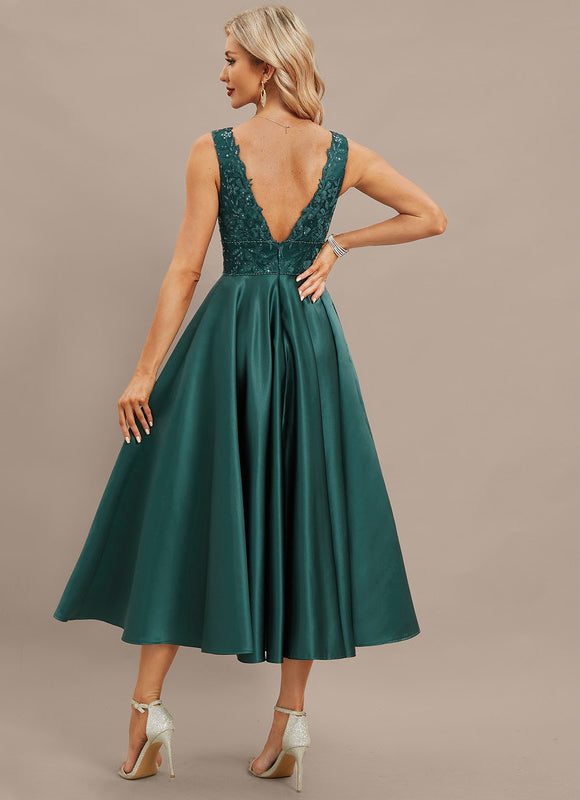 Robe Midi Émeraude Élégante - gallery 6