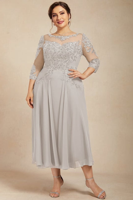 Robe Midi Élégance Grise Chic - gallery 8