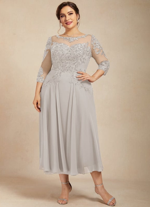 Robe Midi Élégance Grise Chic - gallery 8